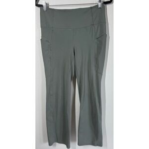 Apana Leggings Size M Sage Green High Waisted Side Pockets Wide Leg Athleisure